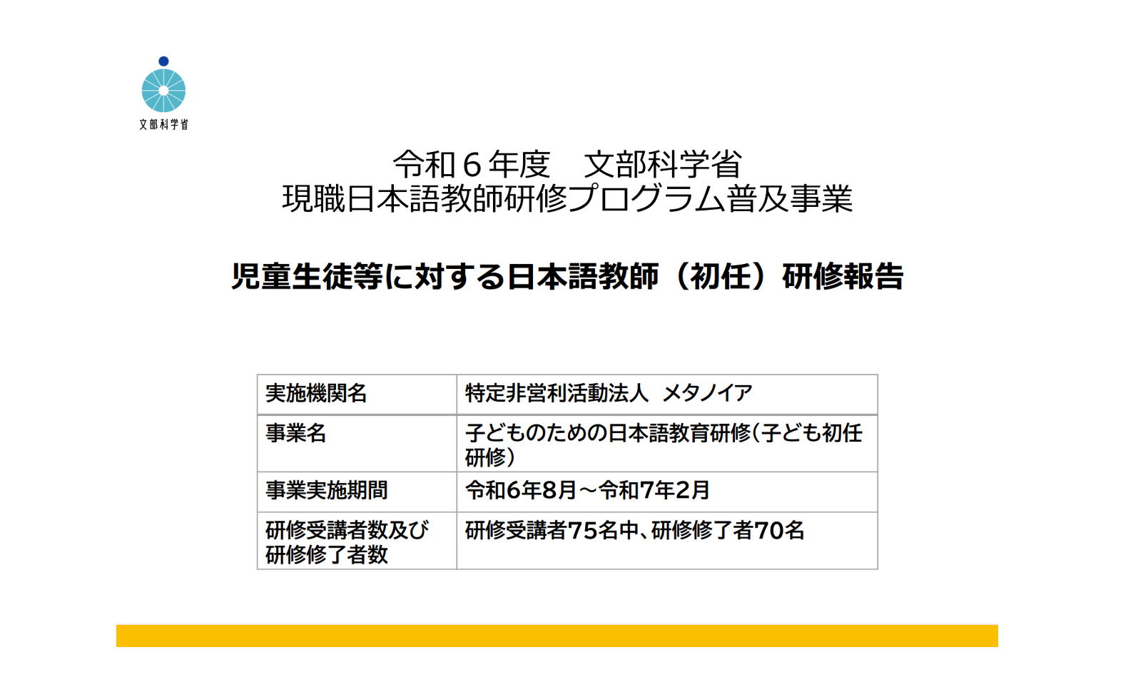 【ご報告】2024年度「児童生徒等に対する日本語教師【初任】研修」終了しました！